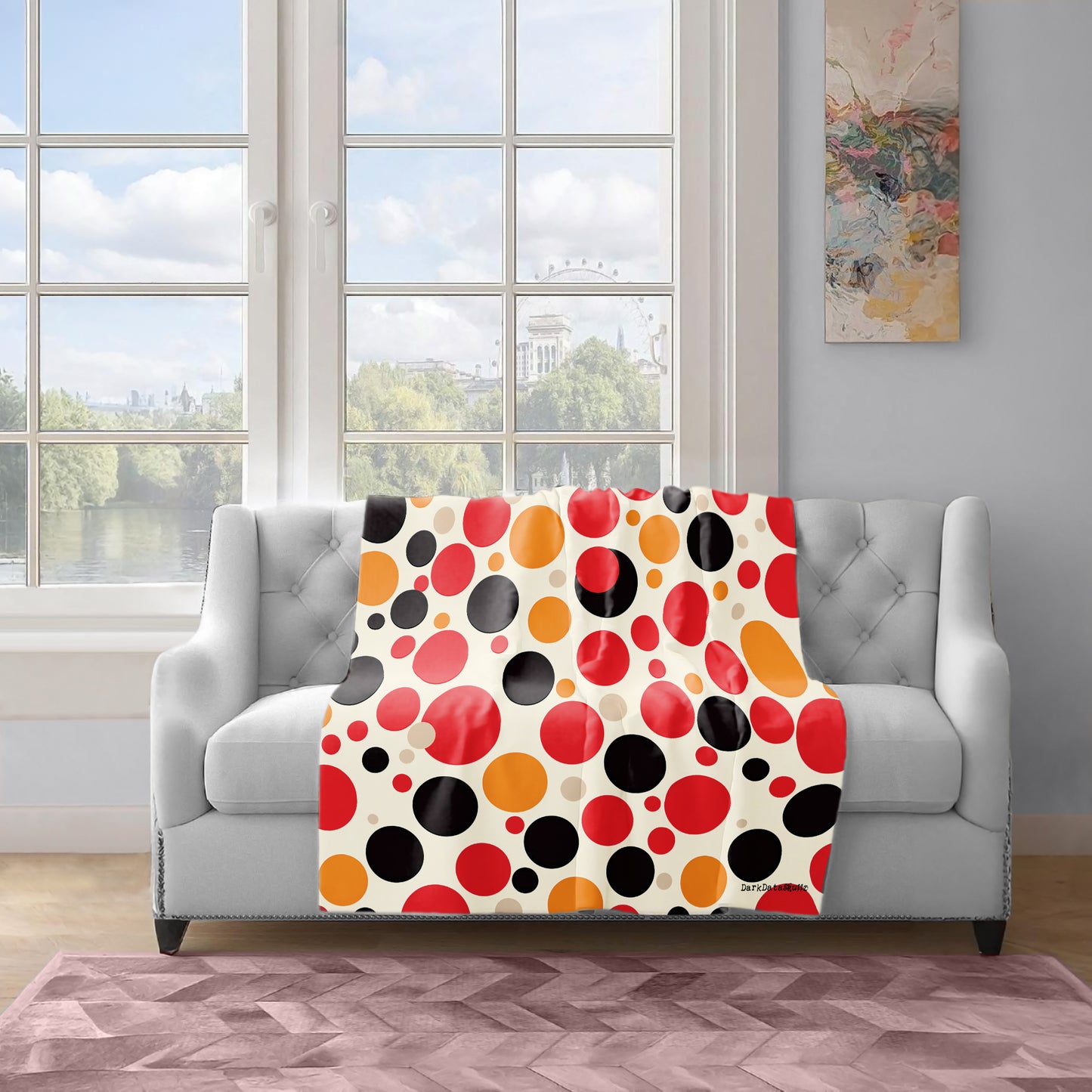 Polka Dots Light Weight Fleece Blanket by Wikus Schalkwyk