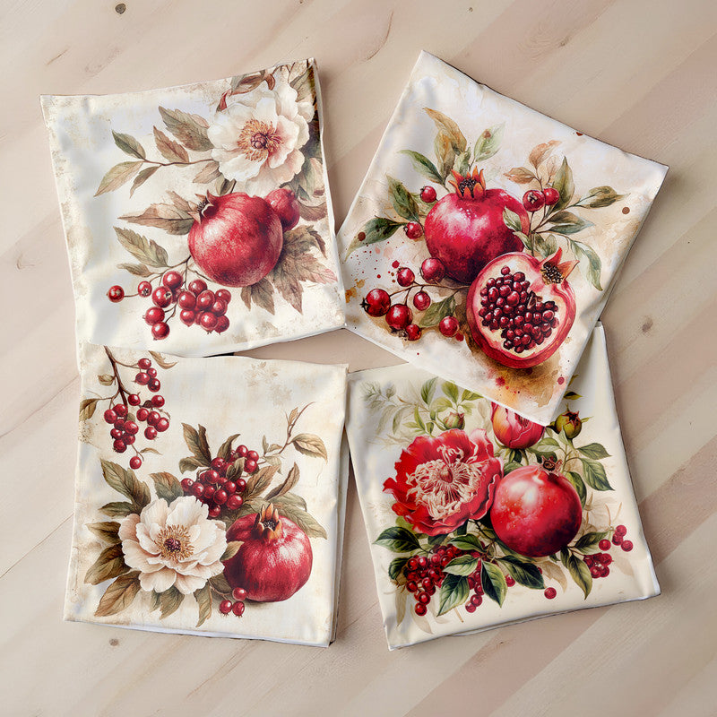 Pomegranate In Bloom Luxury Scatter Covers Set of 4