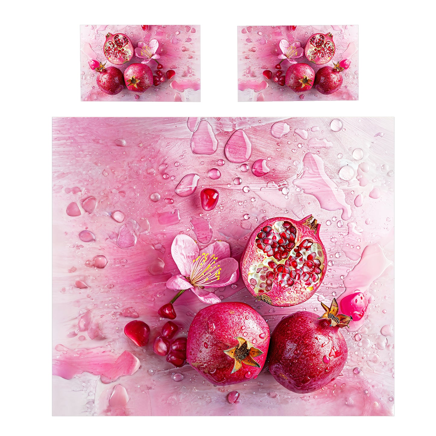 Pomegranate Pink Duvet Cover Set