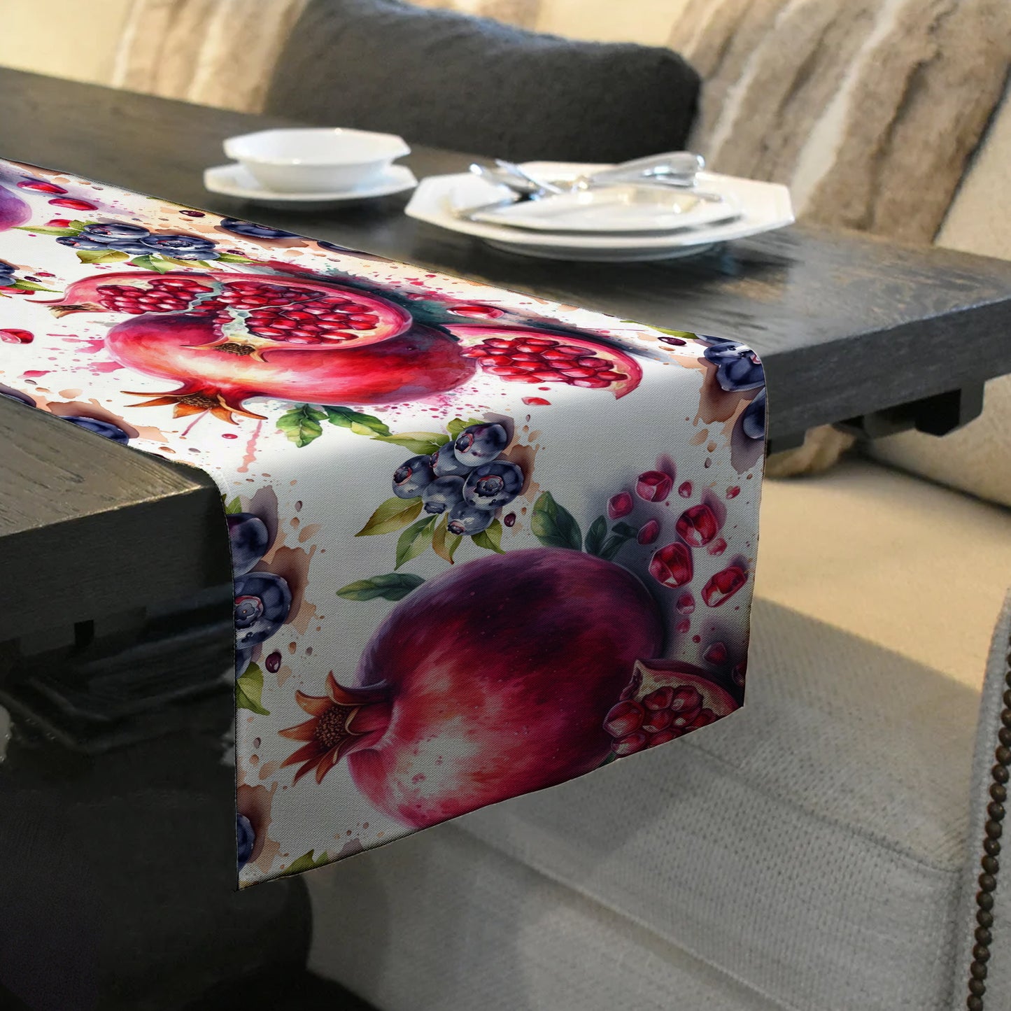 Pomegranate & BlueBerry Table Runner by Mark van Vuuren