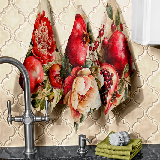 Pomegranates Dish Cloth (Set of 3)