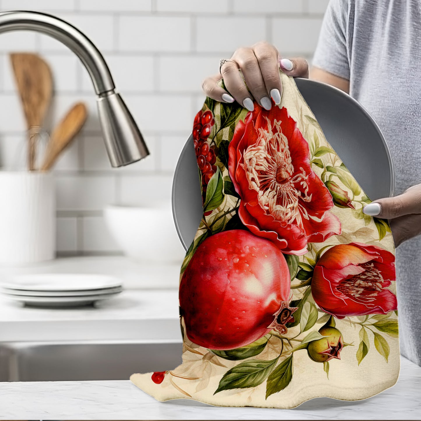 Pomegranates Dish Cloth (Set of 3)