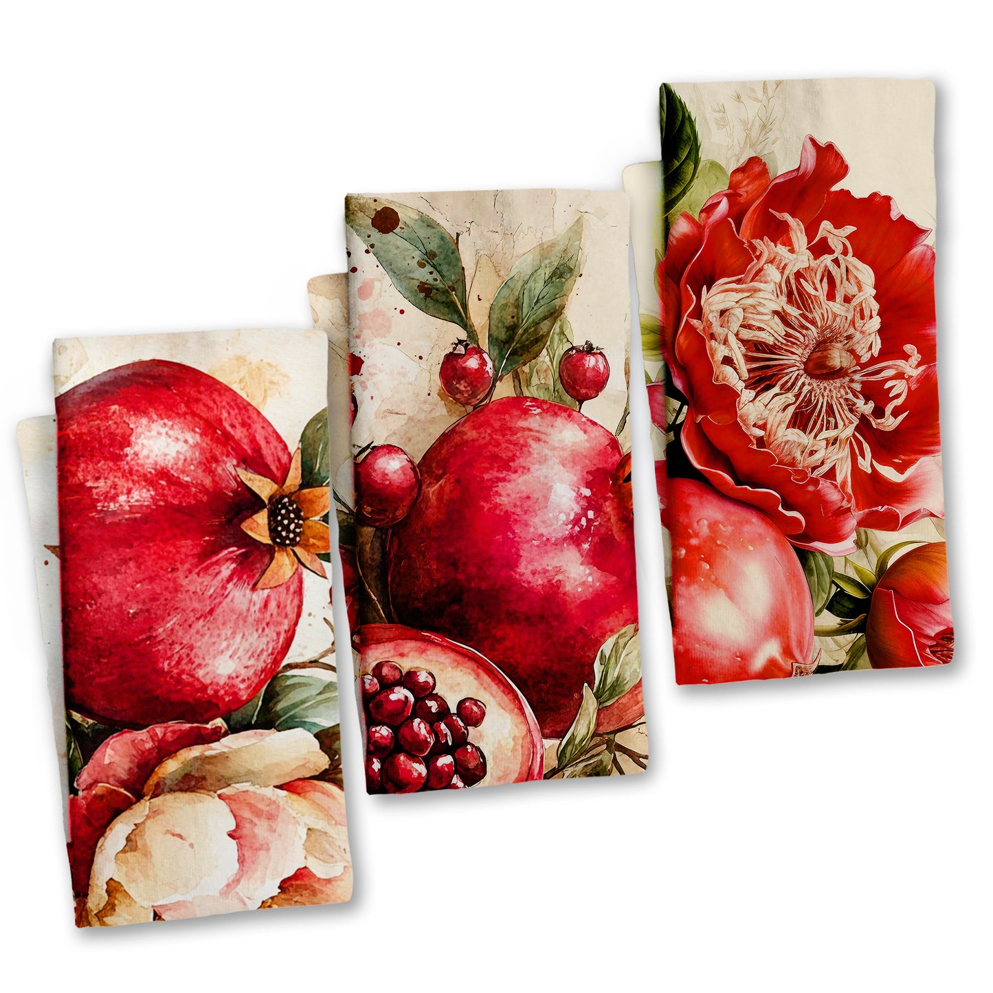Pomegranates Dish Cloth (Set of 3)