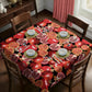 Pomegranates on Black Square Tablecloth By Mark Van Vuuren