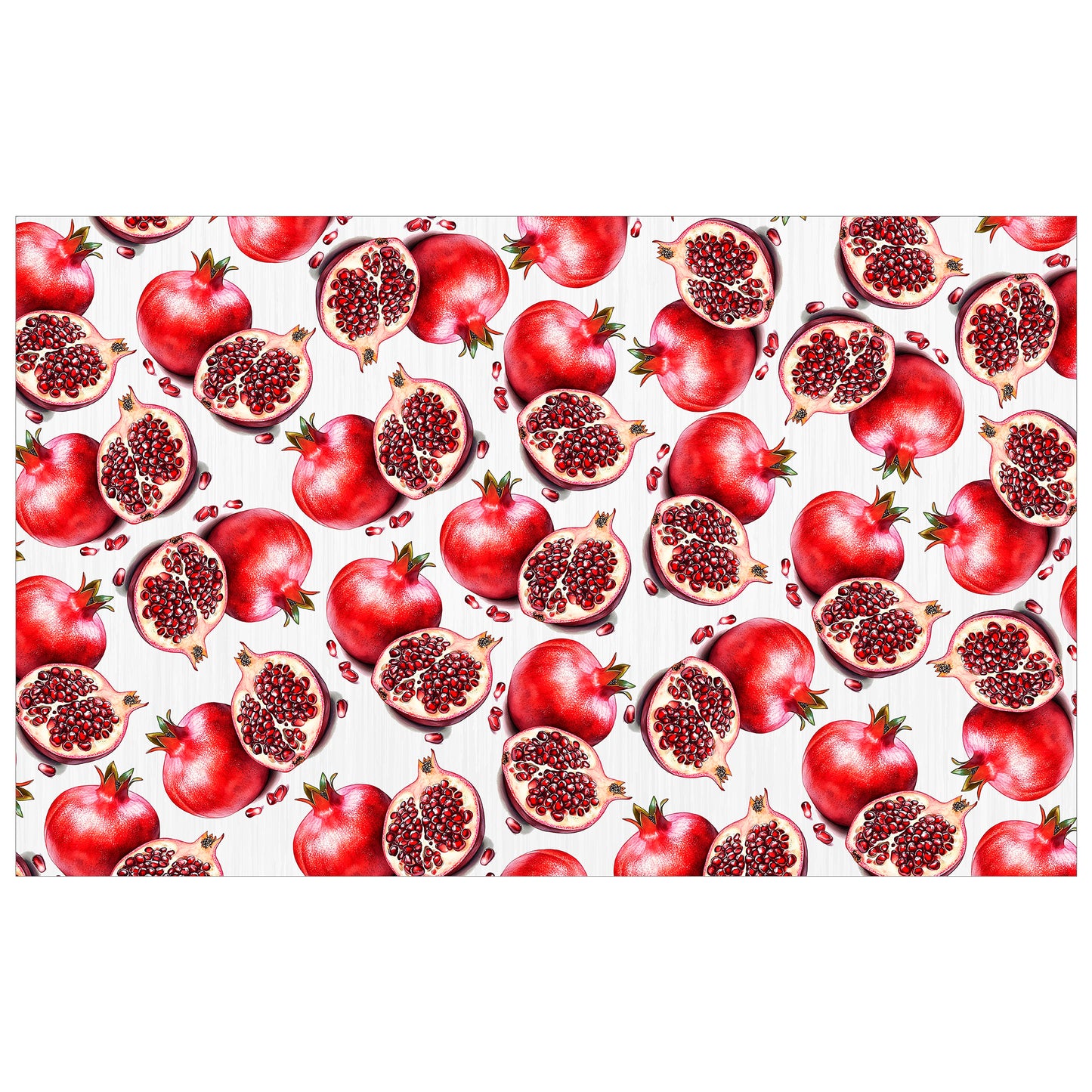 Pomegranates on White Rectangle Tablecloth by Mark van Vuuren