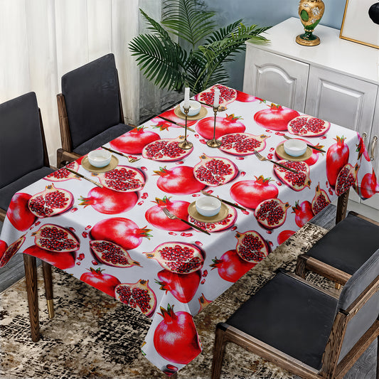 Pomegranates on White Rectangle Tablecloth by Mark van Vuuren