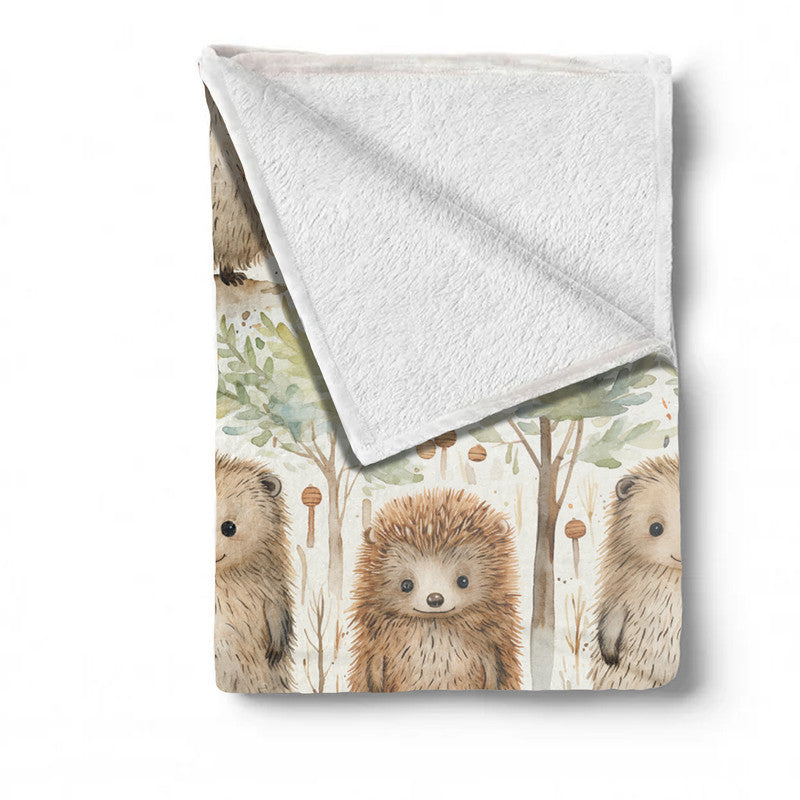Porcupine Line Up Minky Blanket