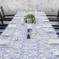 Powder Blue on Cream Background 3m Rectangle Tablecloth