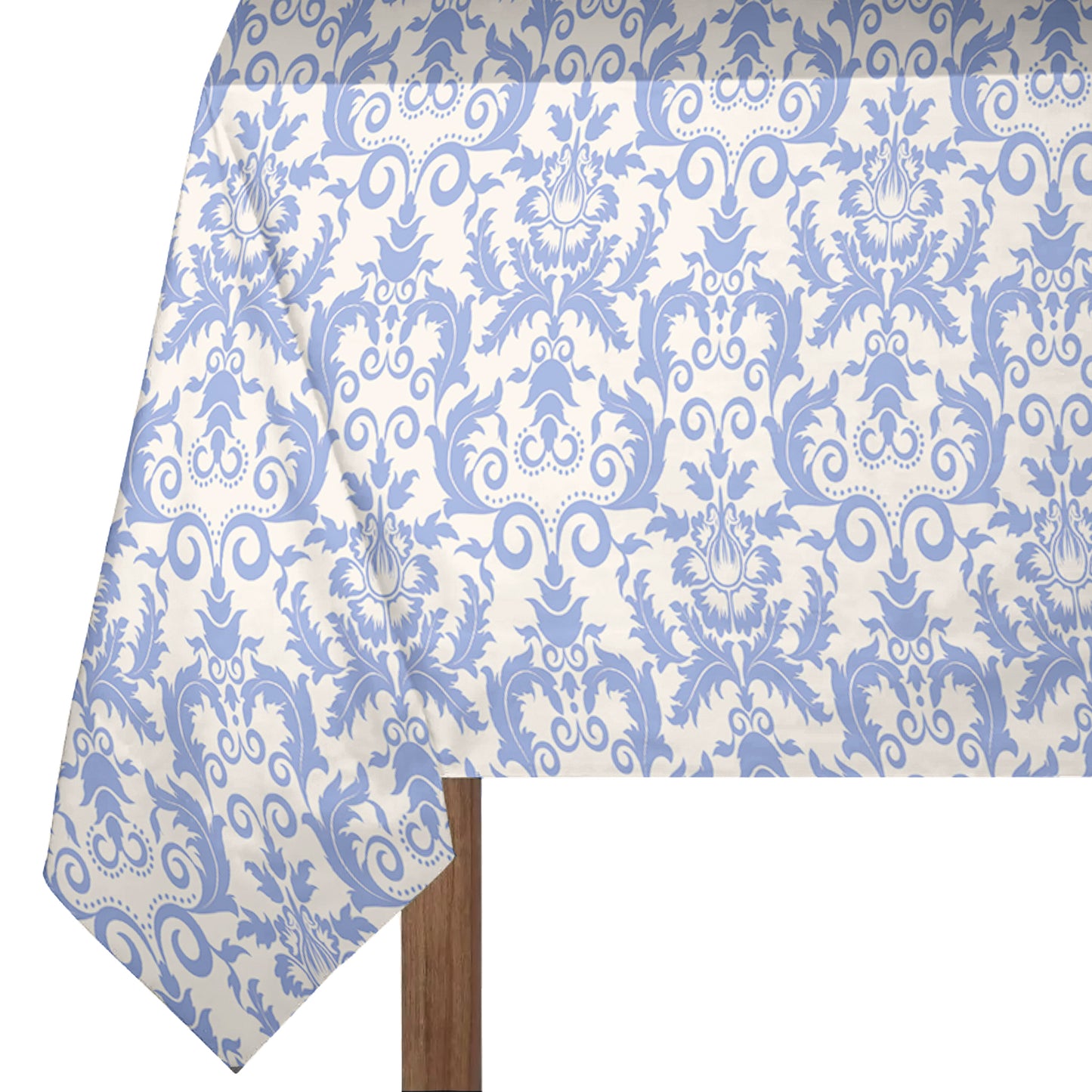 Powder Blue on Cream Background 3m Rectangle Tablecloth