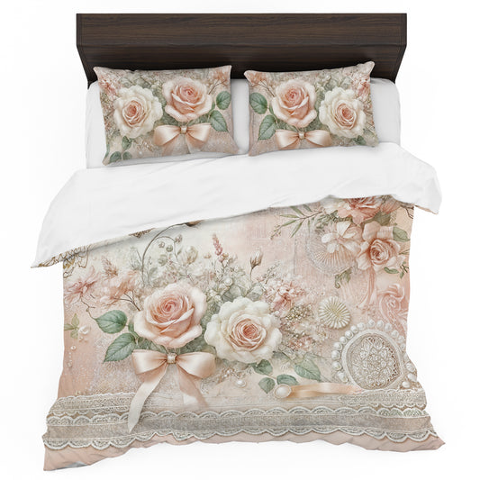 Powder Peach Duvet Cover Set