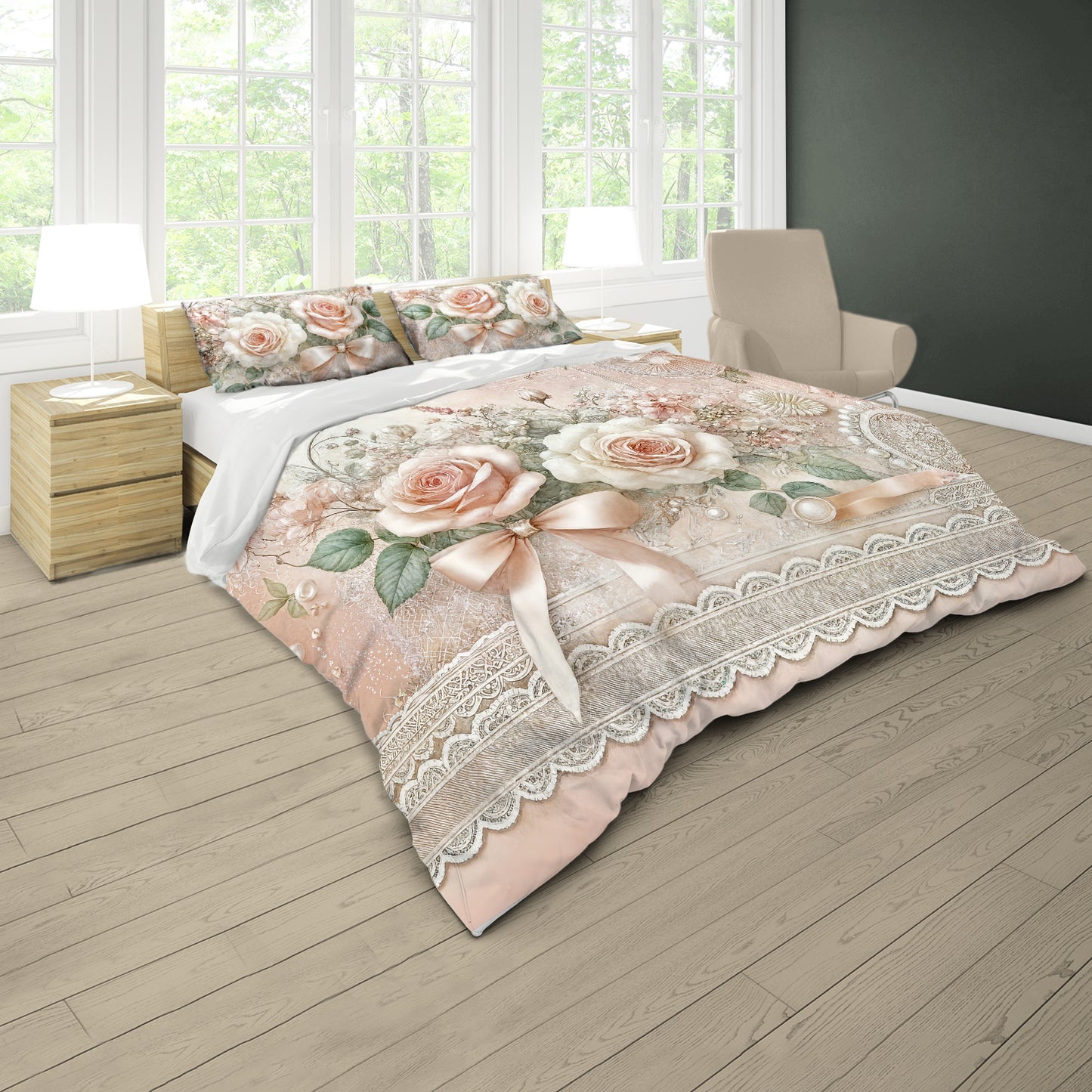 Powder Peach Duvet Cover Set
