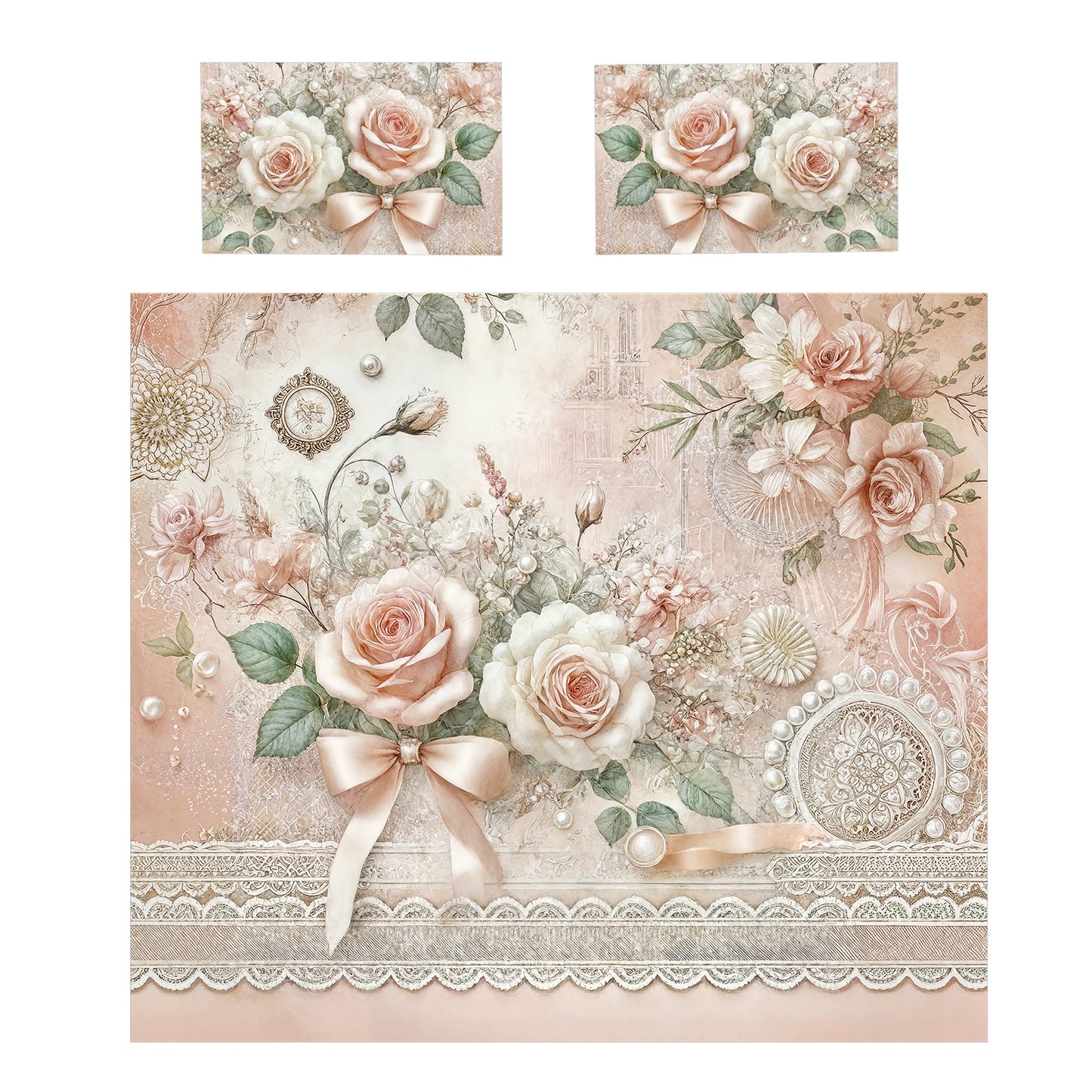 Powder Peach Duvet Cover Set