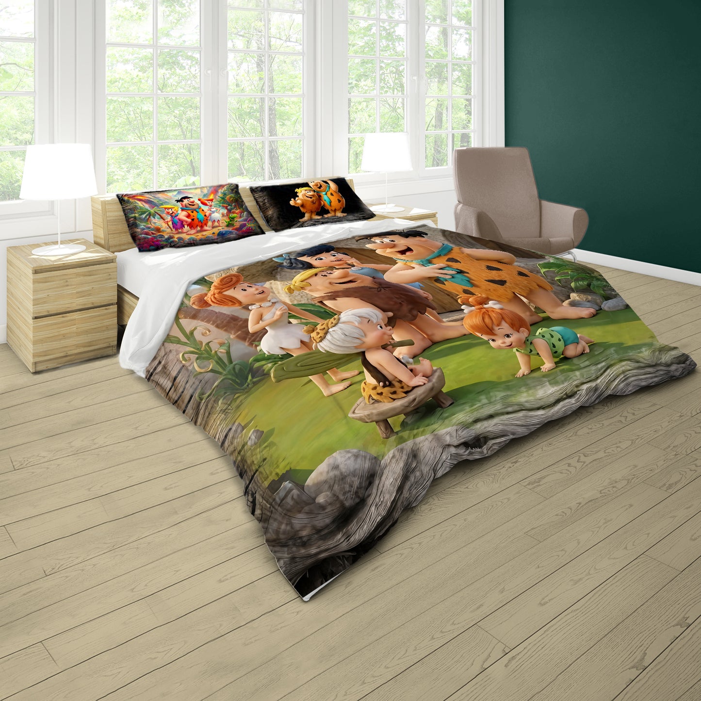 Prehistoric People Kids Duvet Cover Set