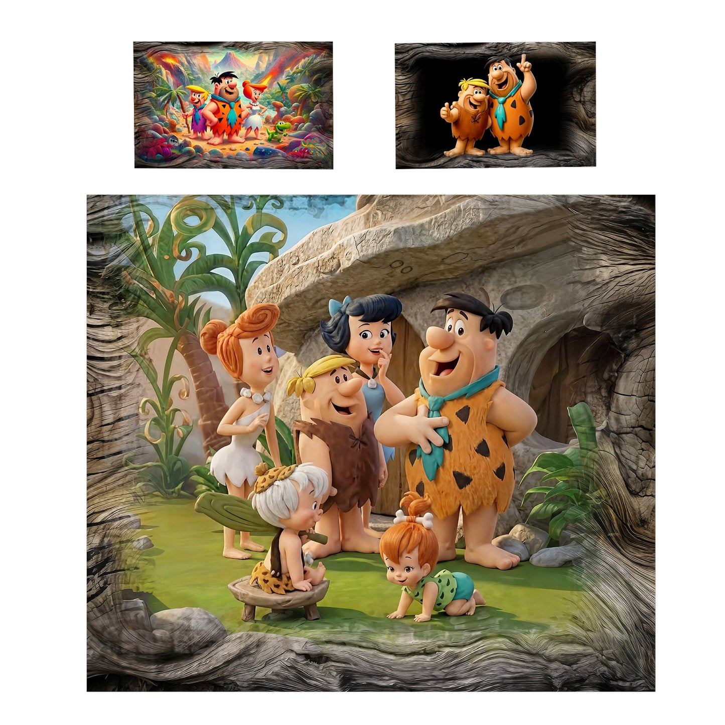 Prehistoric People Kids Duvet Cover Set