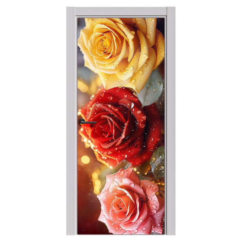 Pretty Roses Door Decoupage