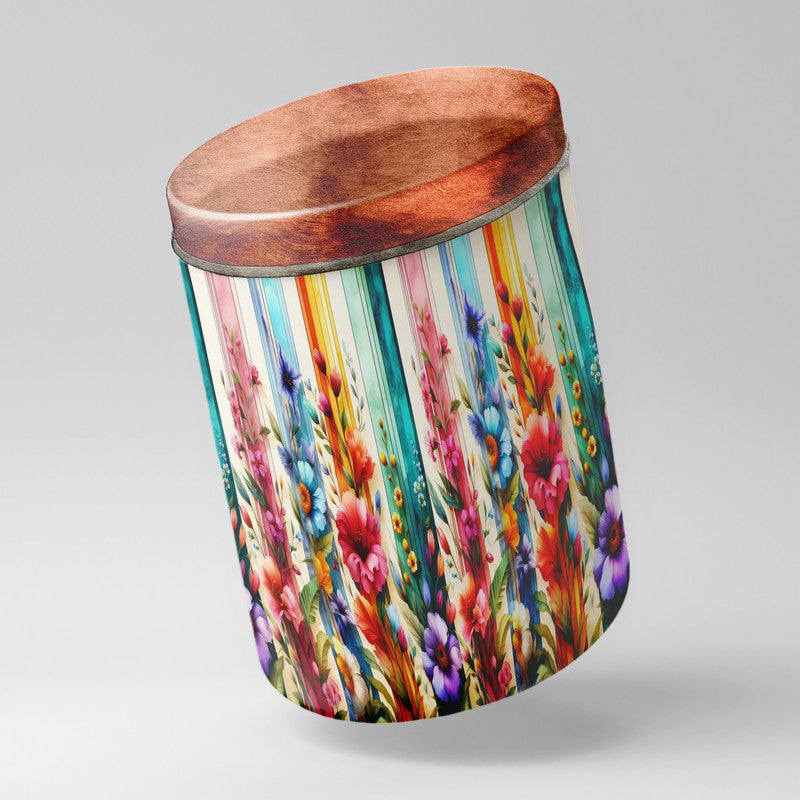 Pretty Wall Flowers Drum Decoupage