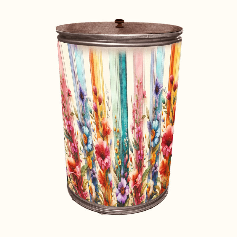 Pretty Wall Flowers Drum Decoupage