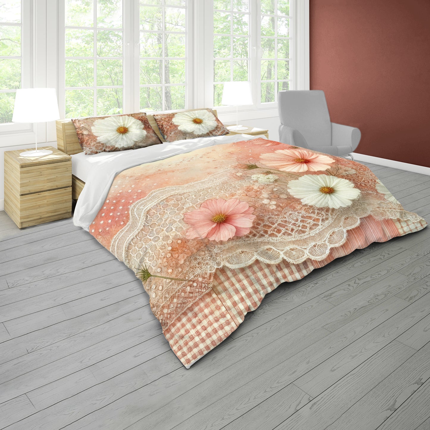 Pretty Peach Duvet Cover Set