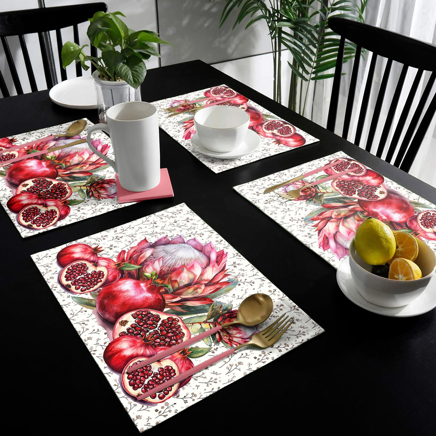 Pretty Protea & Pomegranate Placemats by Mark van Vuuren