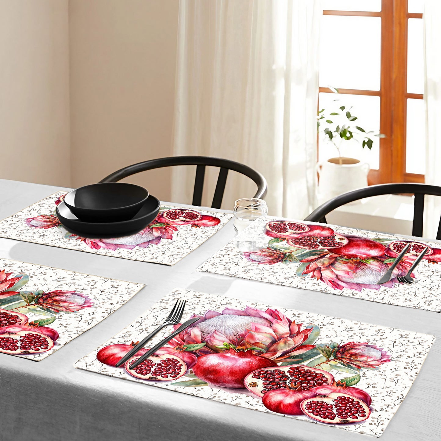 Pretty Protea & Pomegranate Placemats by Mark van Vuuren