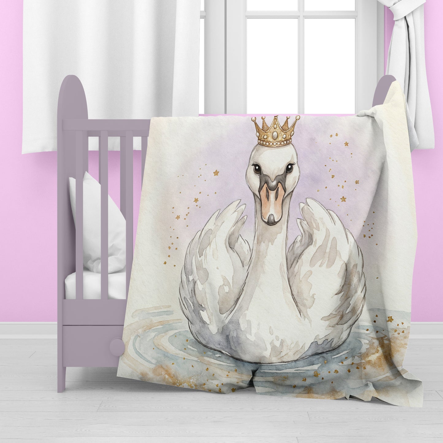 Princess Swan Baby Fleece Blanket