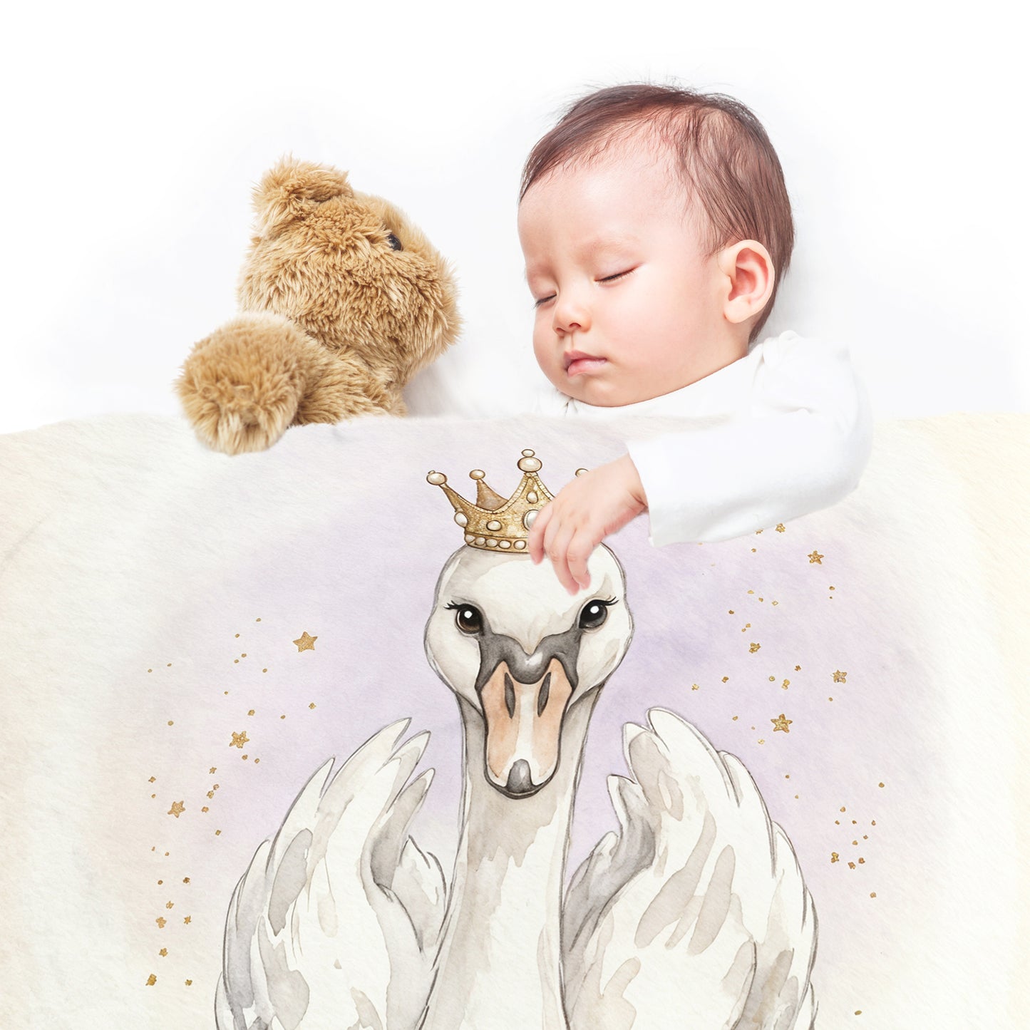 Princess Swan Baby Fleece Blanket