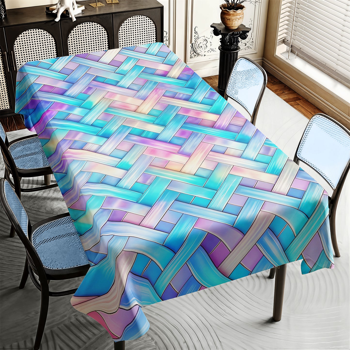 Prism Nebula Drift Rectangle Tablecloth