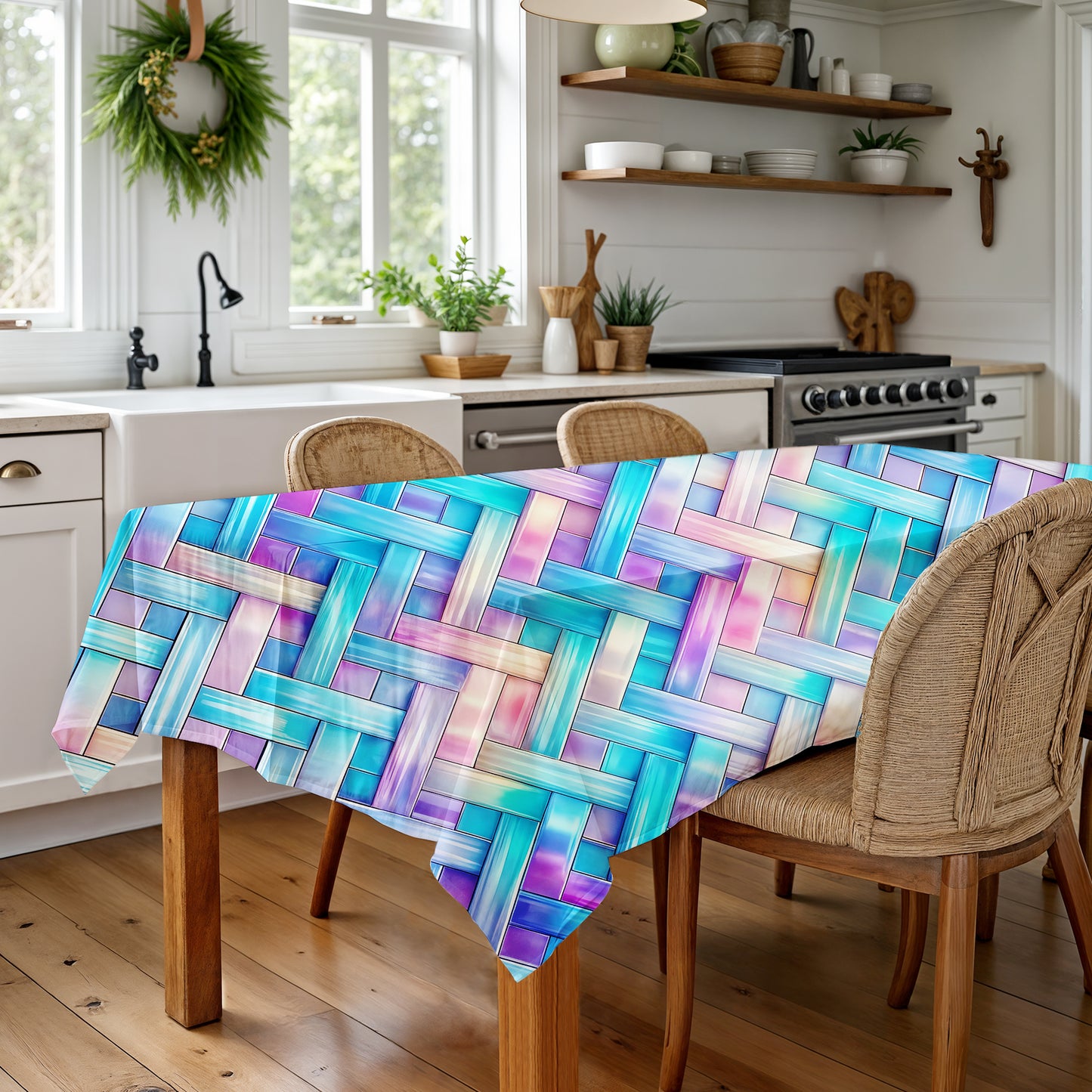 Prism Nebula Drift Rectangle Tablecloth