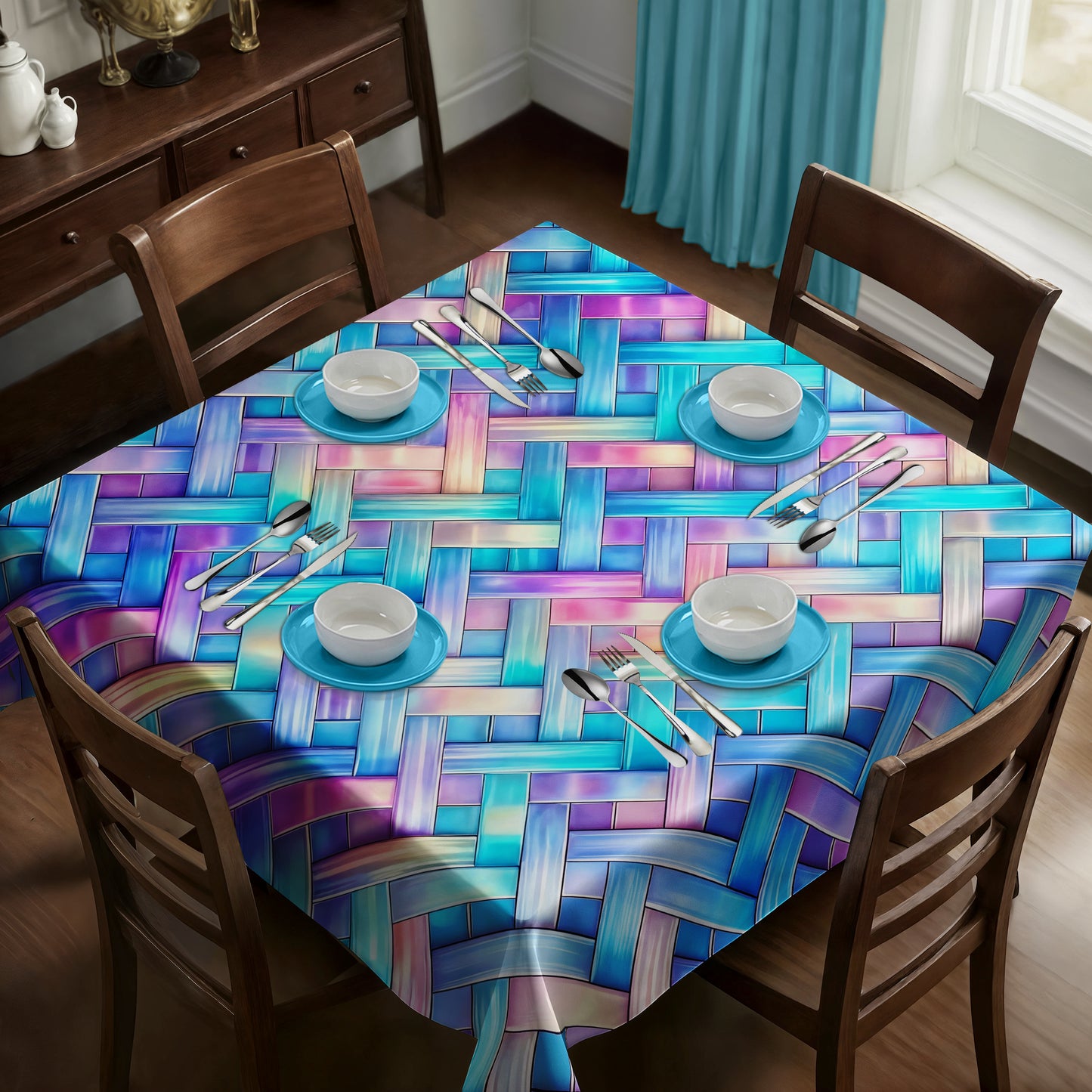 Prism Nebula Drift Square Tablecloth