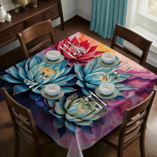 Prismatic Succulents Square Tablecloth