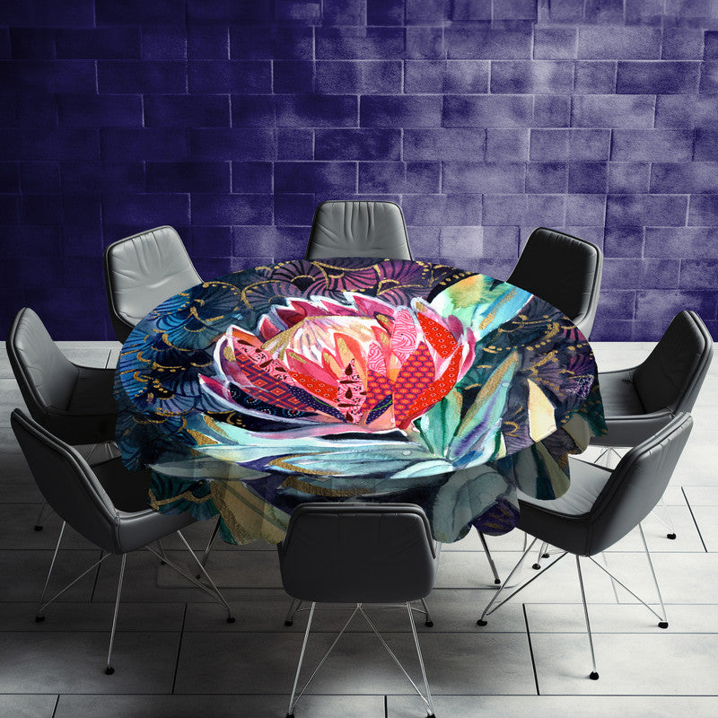 Protea Round Tablecloth by Kristin van Lieshout