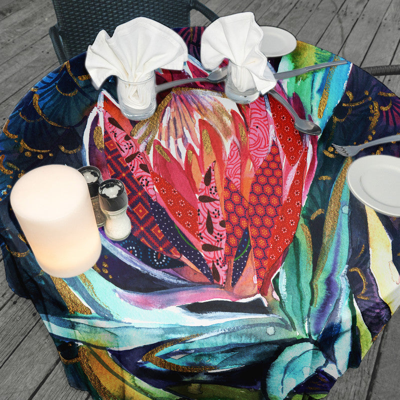 Protea Round Tablecloth by Kristin van Lieshout