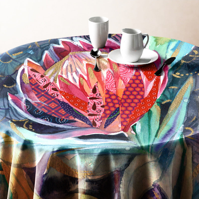Protea Round Tablecloth by Kristin van Lieshout