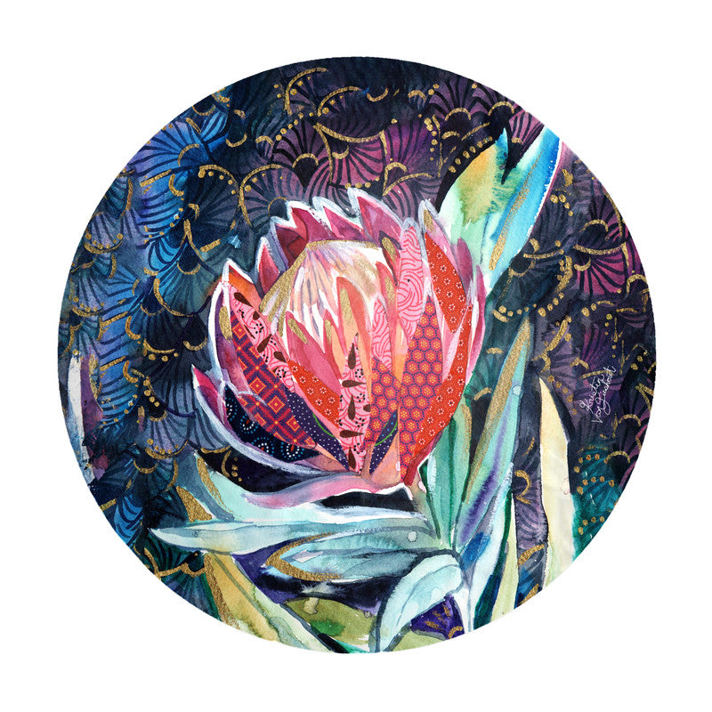 Protea Round Tablecloth by Kristin van Lieshout