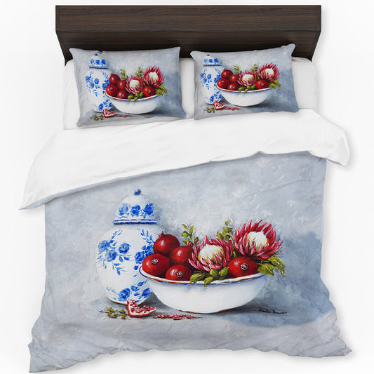 Protea in Delft Duvet Cover Set by Stella Bruwer