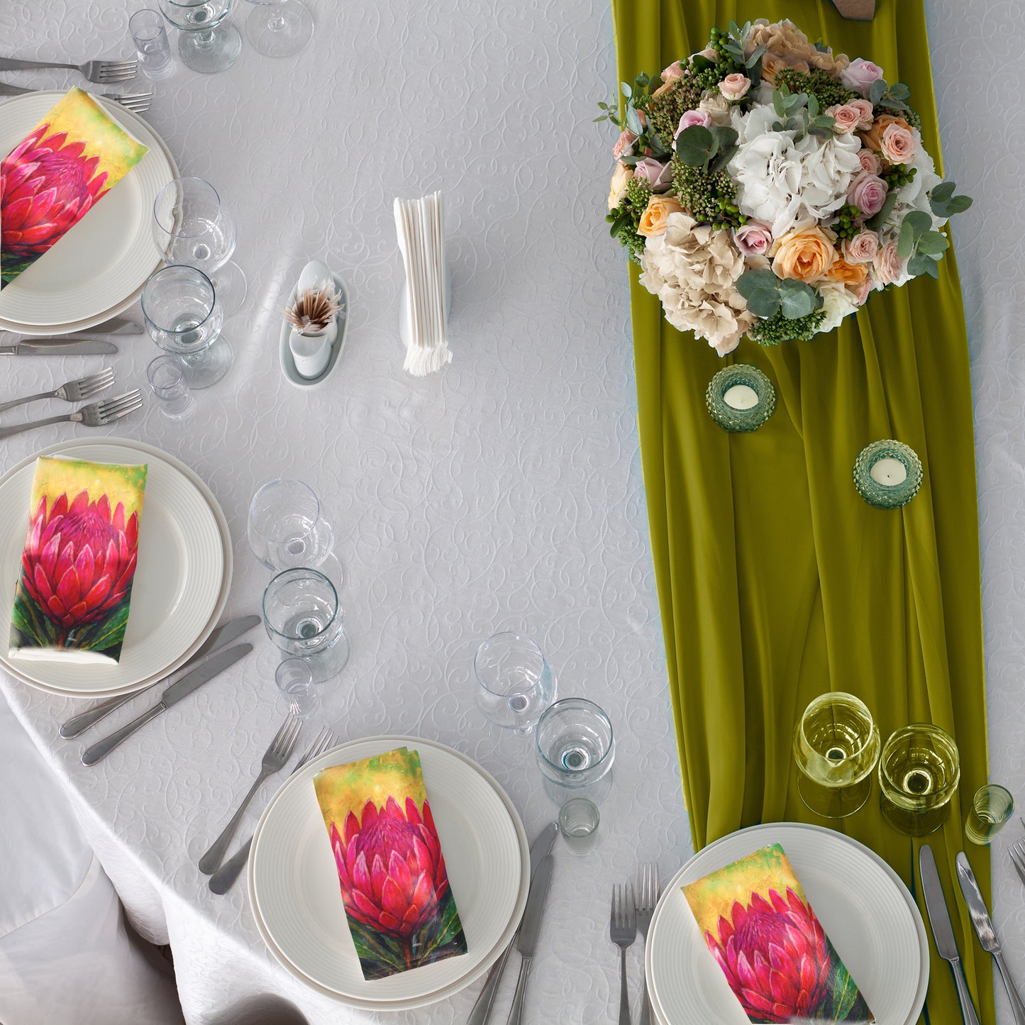 Protea Bloom Explosion Napkins by Nathan Pieterse