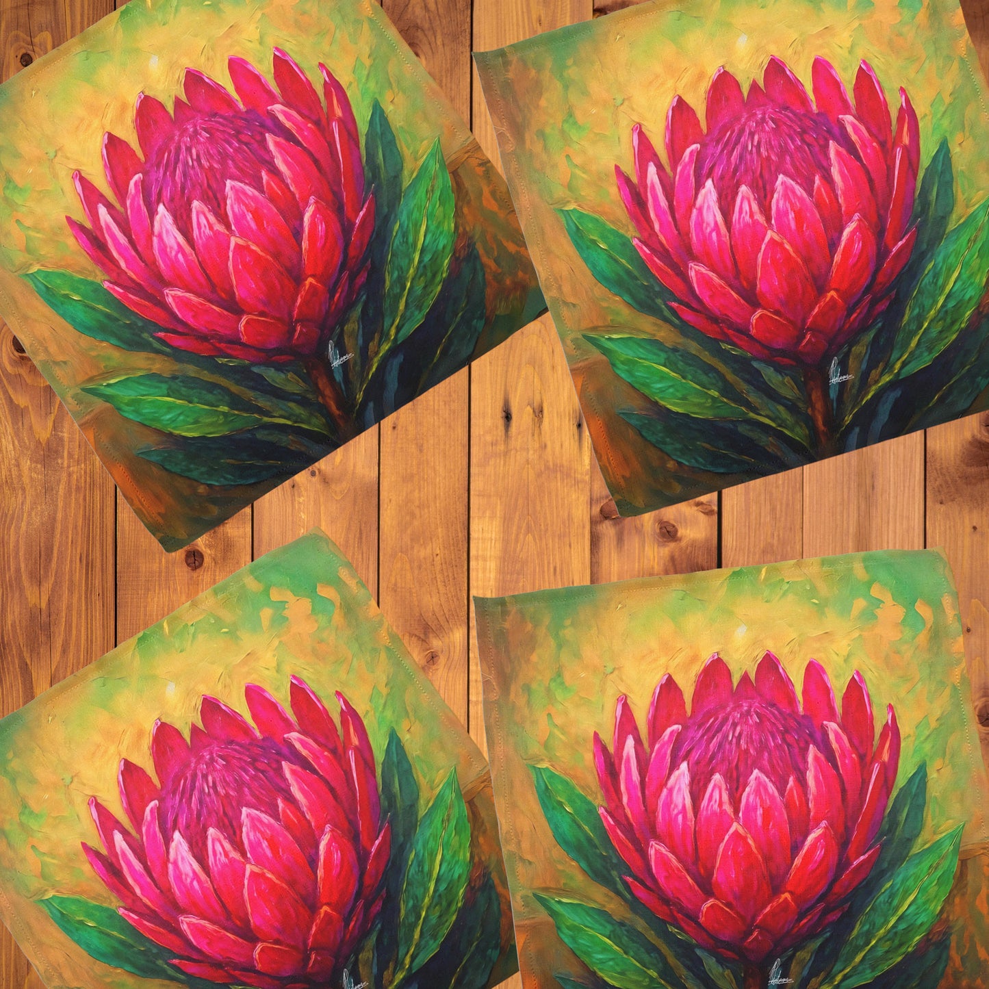 Protea Bloom Explosion Napkins by Nathan Pieterse