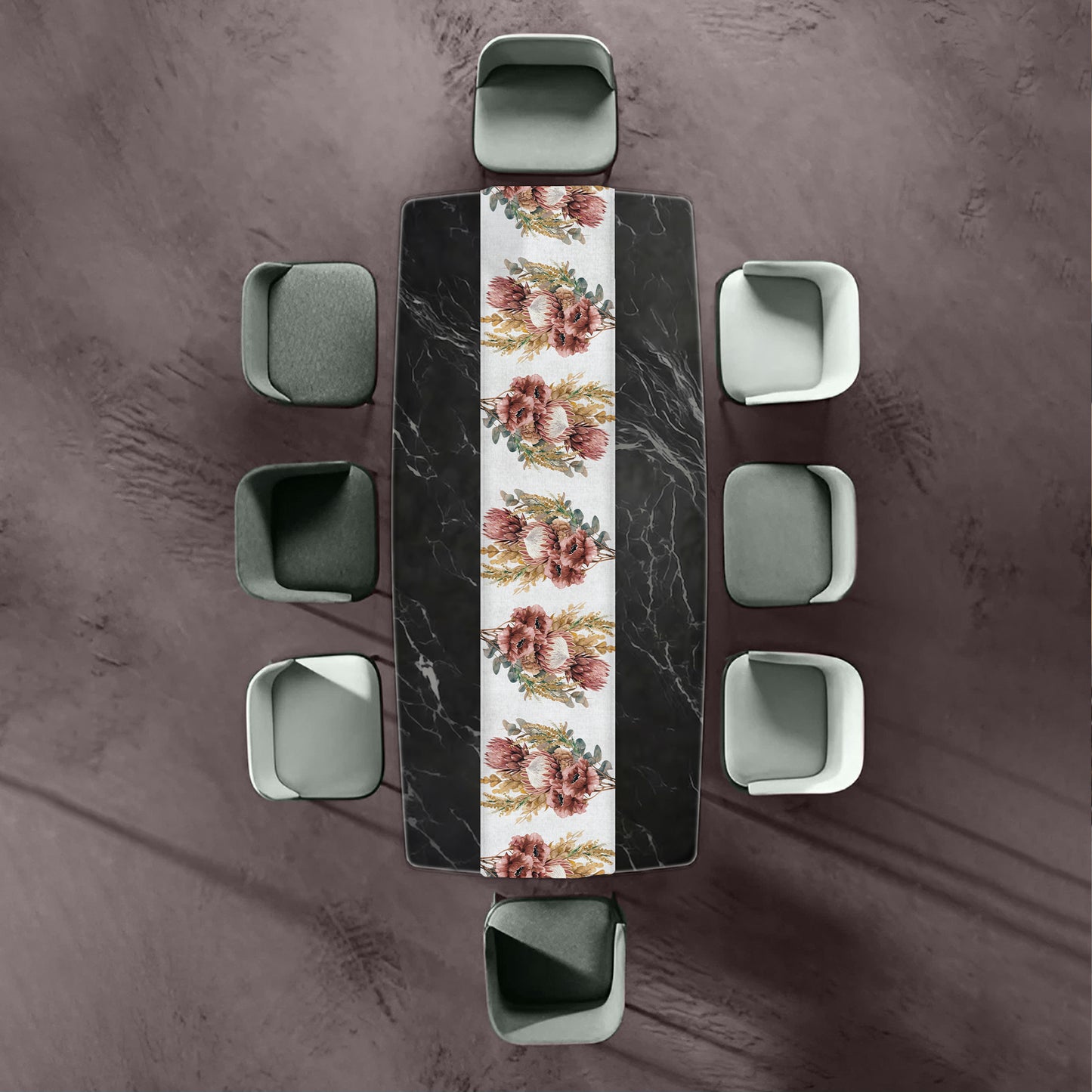 Protea Bouquet Table Runner by Mark van Vuuren