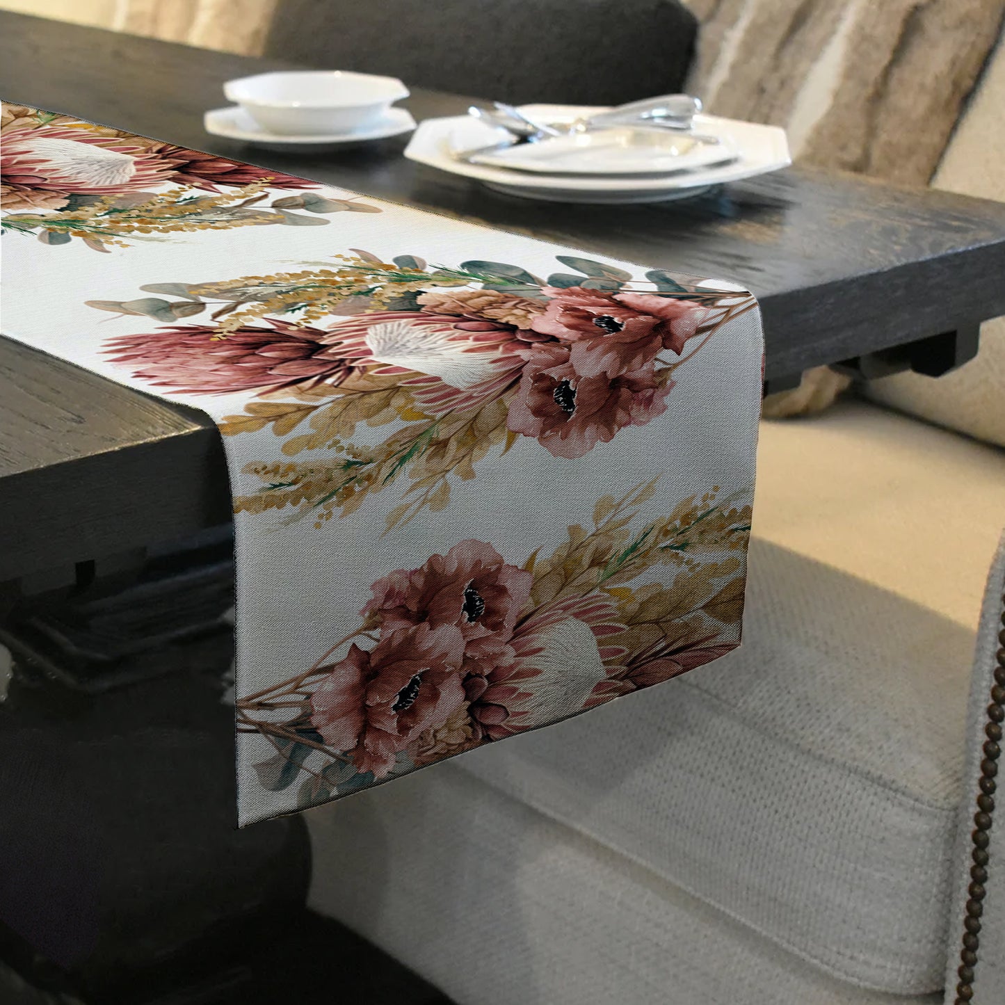 Protea Bouquet Table Runner by Mark van Vuuren