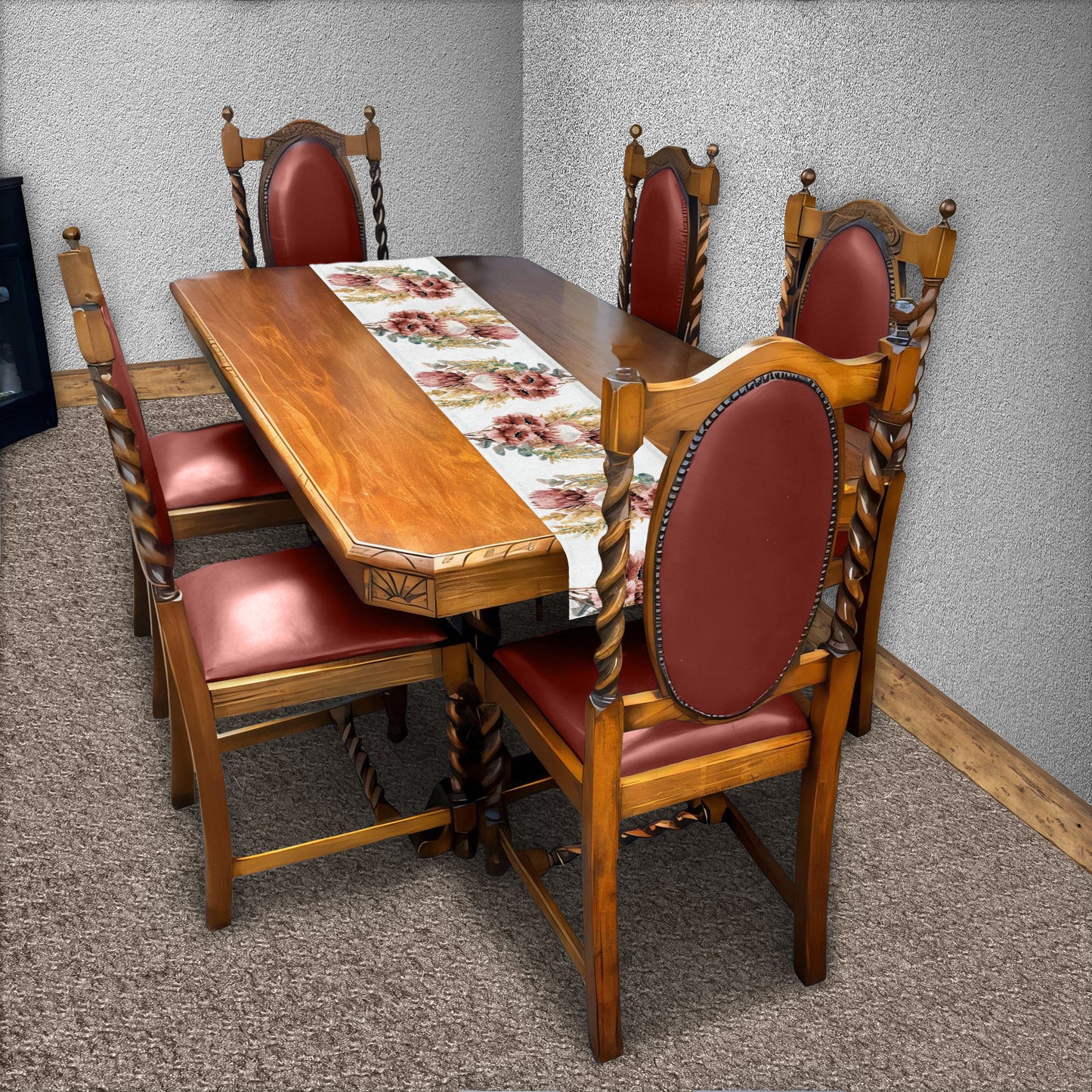 Protea Bouquet Table Runner by Mark van Vuuren