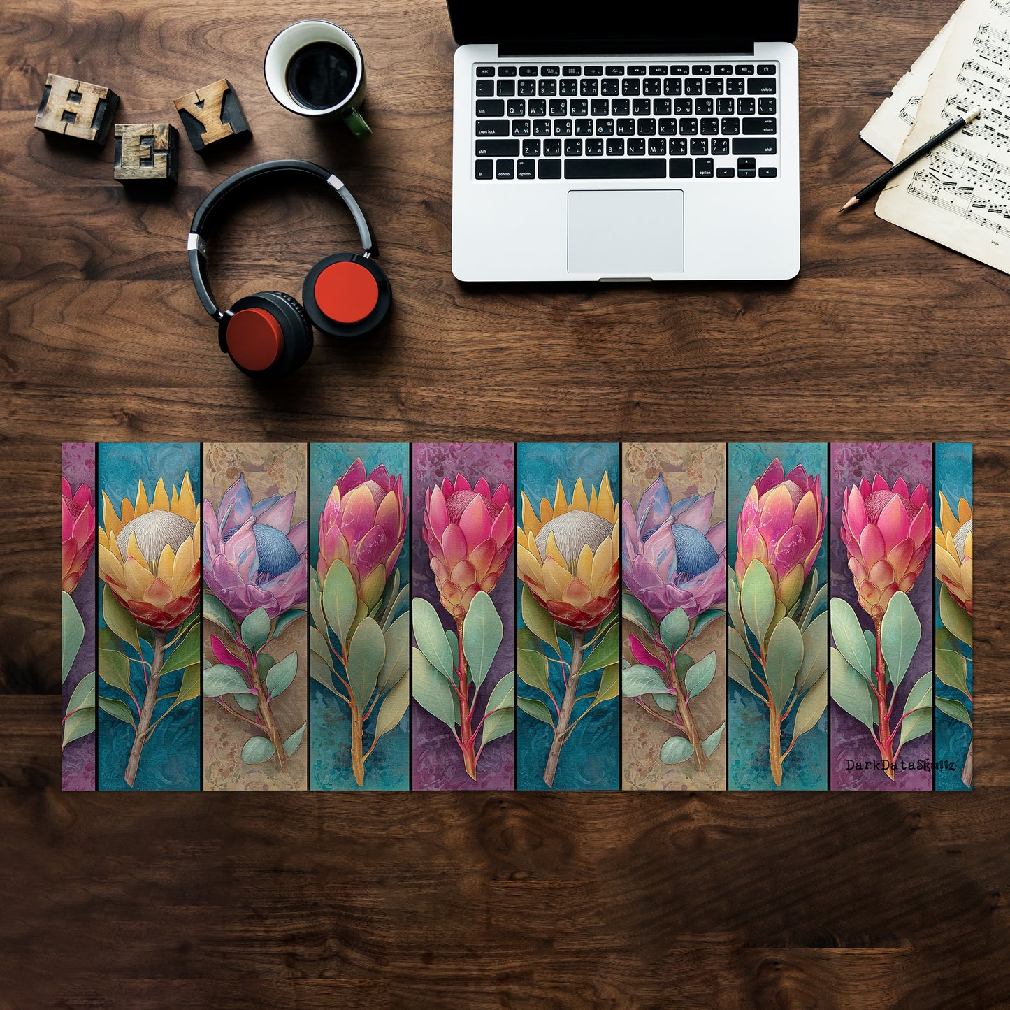 Protea Haze Desk Pad by Wikus Schalkwyk