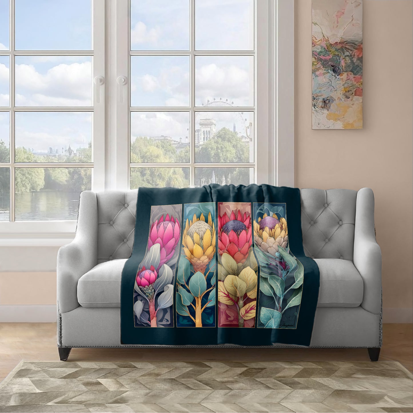 Protea Haze Light Weight Fleece Blanket by Wikus Schalkwyk