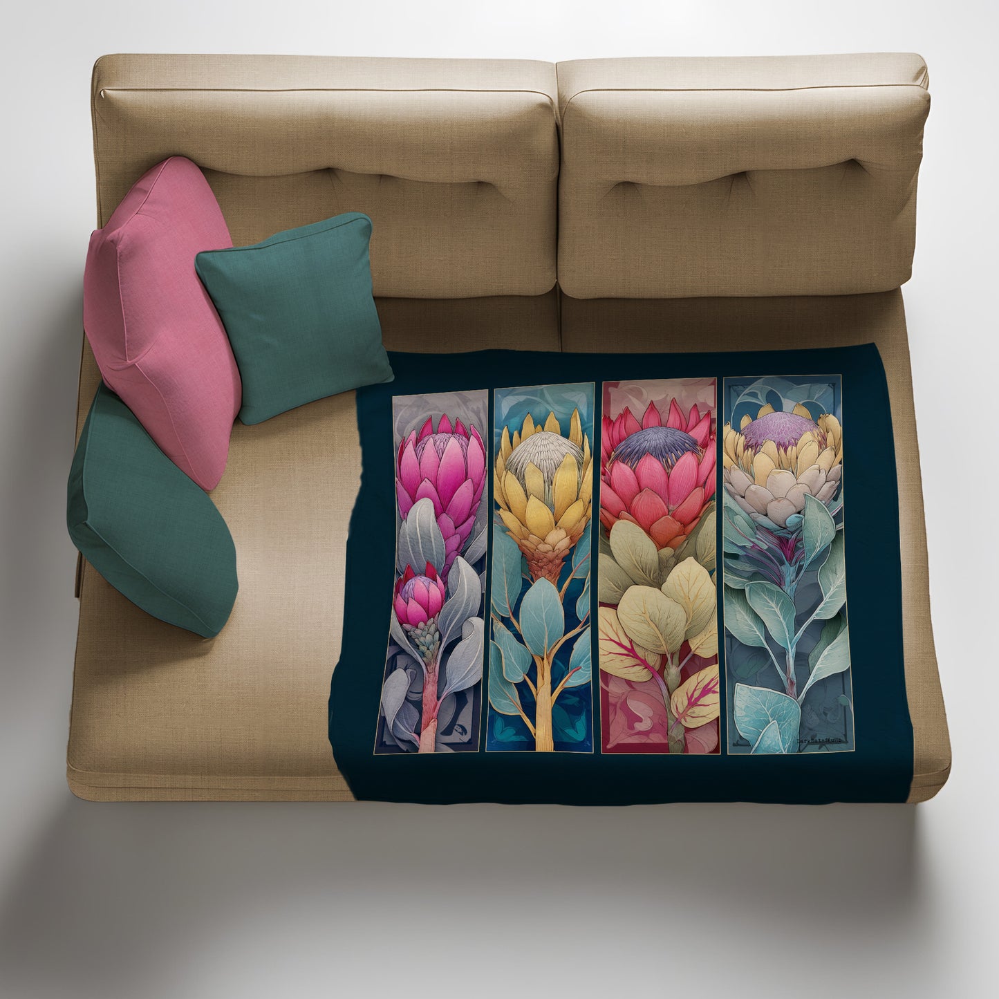 Protea Haze Light Weight Fleece Blanket by Wikus Schalkwyk