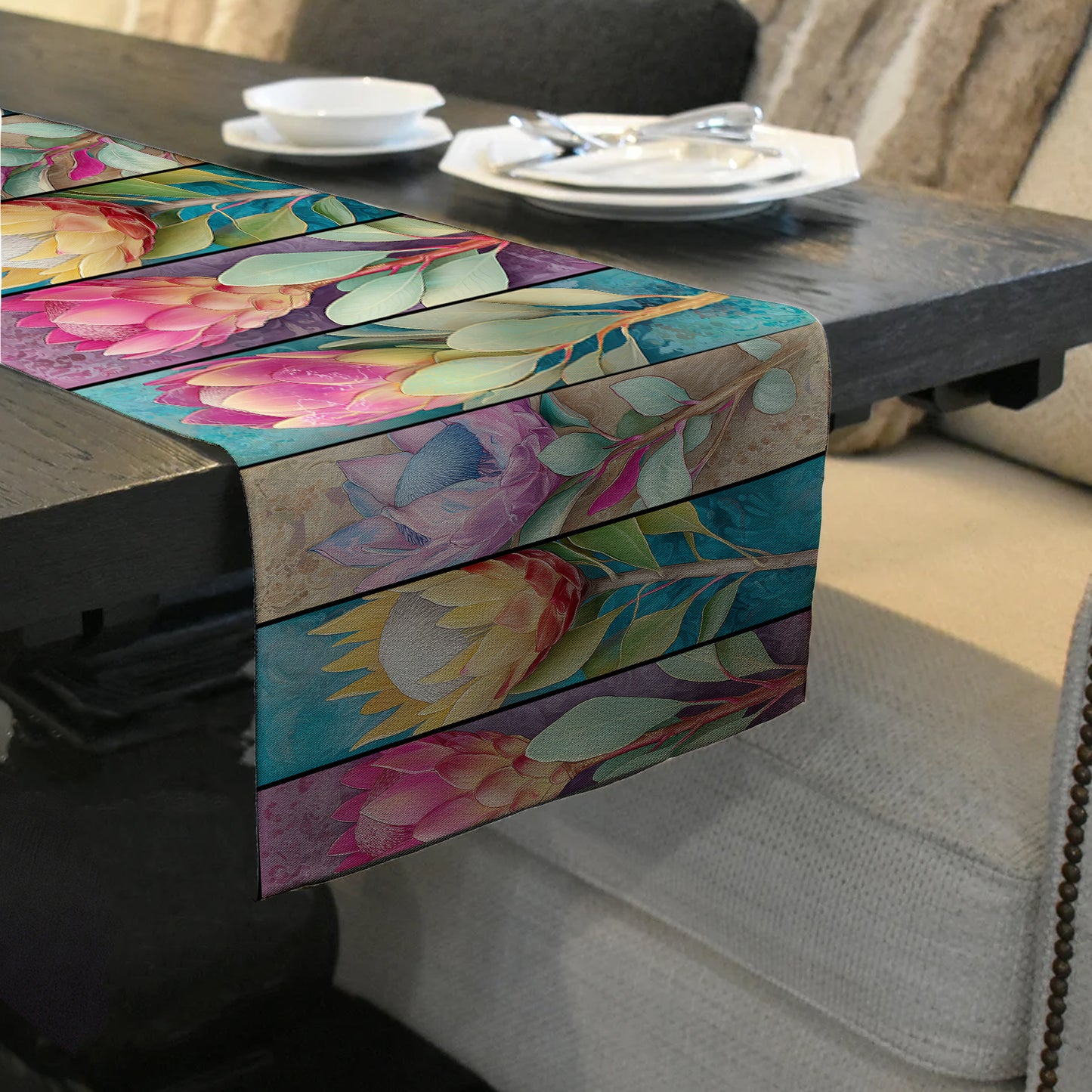 Protea Haze Table Runner by Wikus Schalkwyk