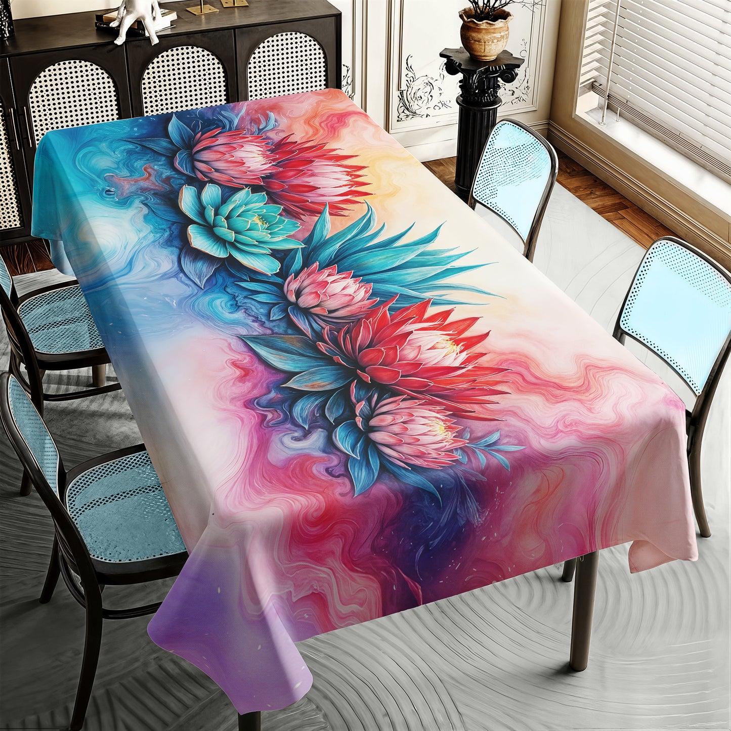 Protea Succulent Bloomwave Rectangle Tablecloth