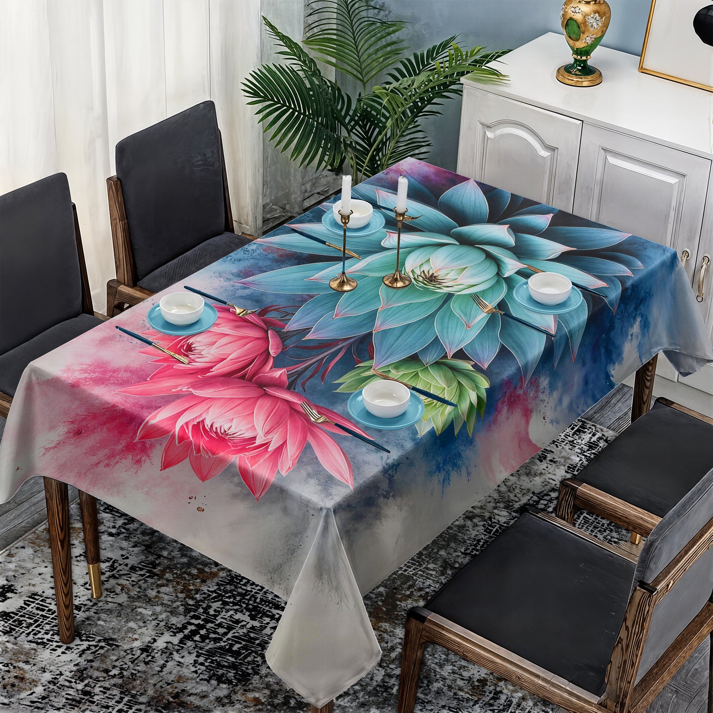 Protea Succulent Chromaflow Rectangle Tablecloth