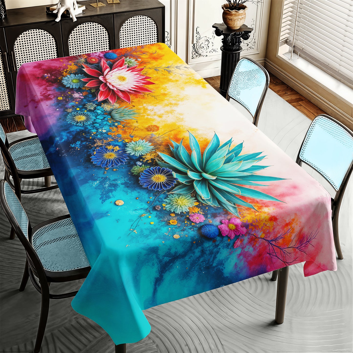 Protea Succulent Colorburst Rectangle Tablecloth