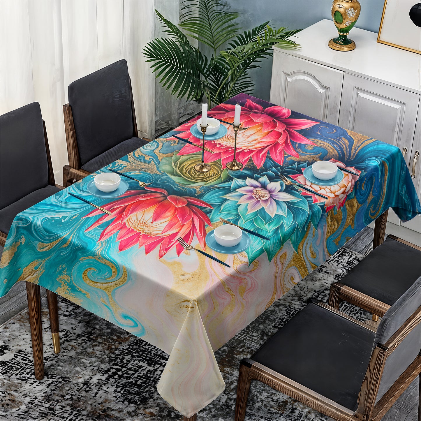 Protea Succulent Petalstorm Rectangle Tablecloth