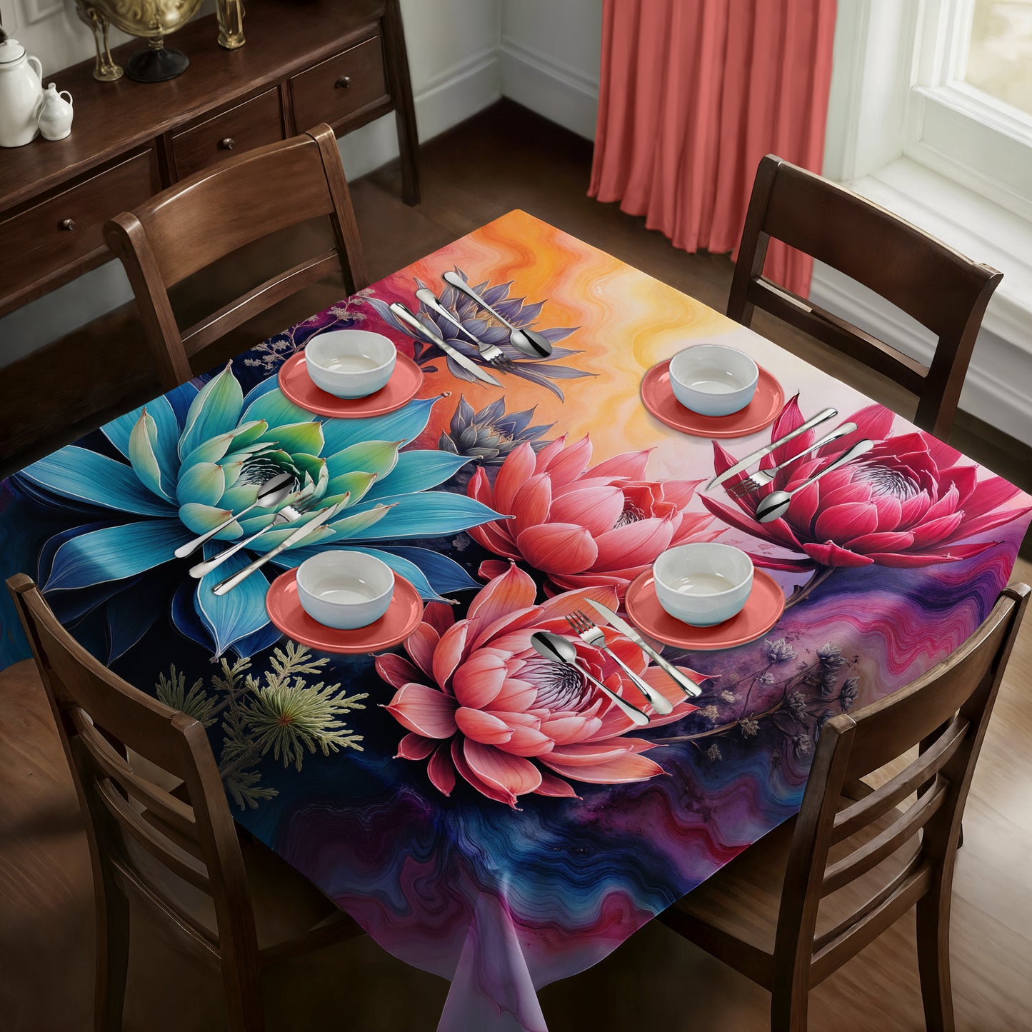 Protea Succulent Radiance Square Tablecloth