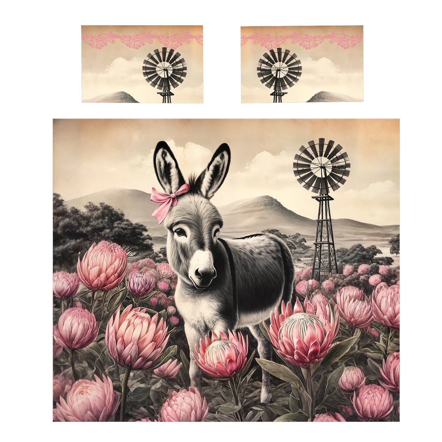 Protea & Donkey Duvet Cover Set
